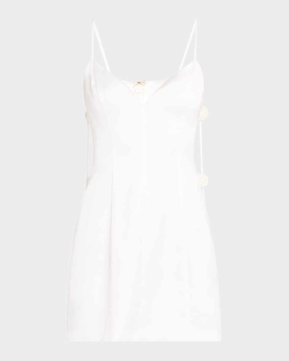 Cynthia Satin Rosette Mini Dress